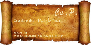 Csetneki Palóma névjegykártya